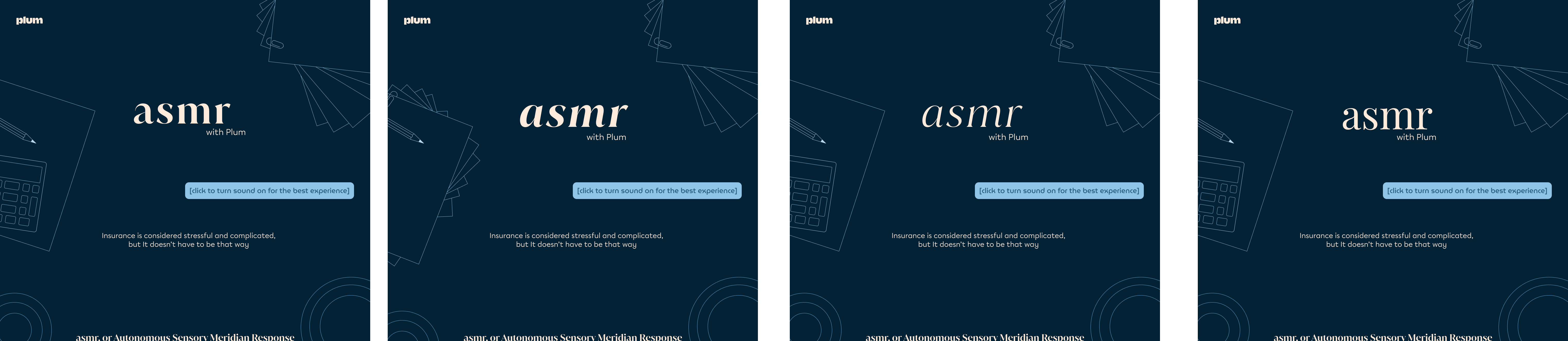 ASMR by Plum logo explorations across color variations