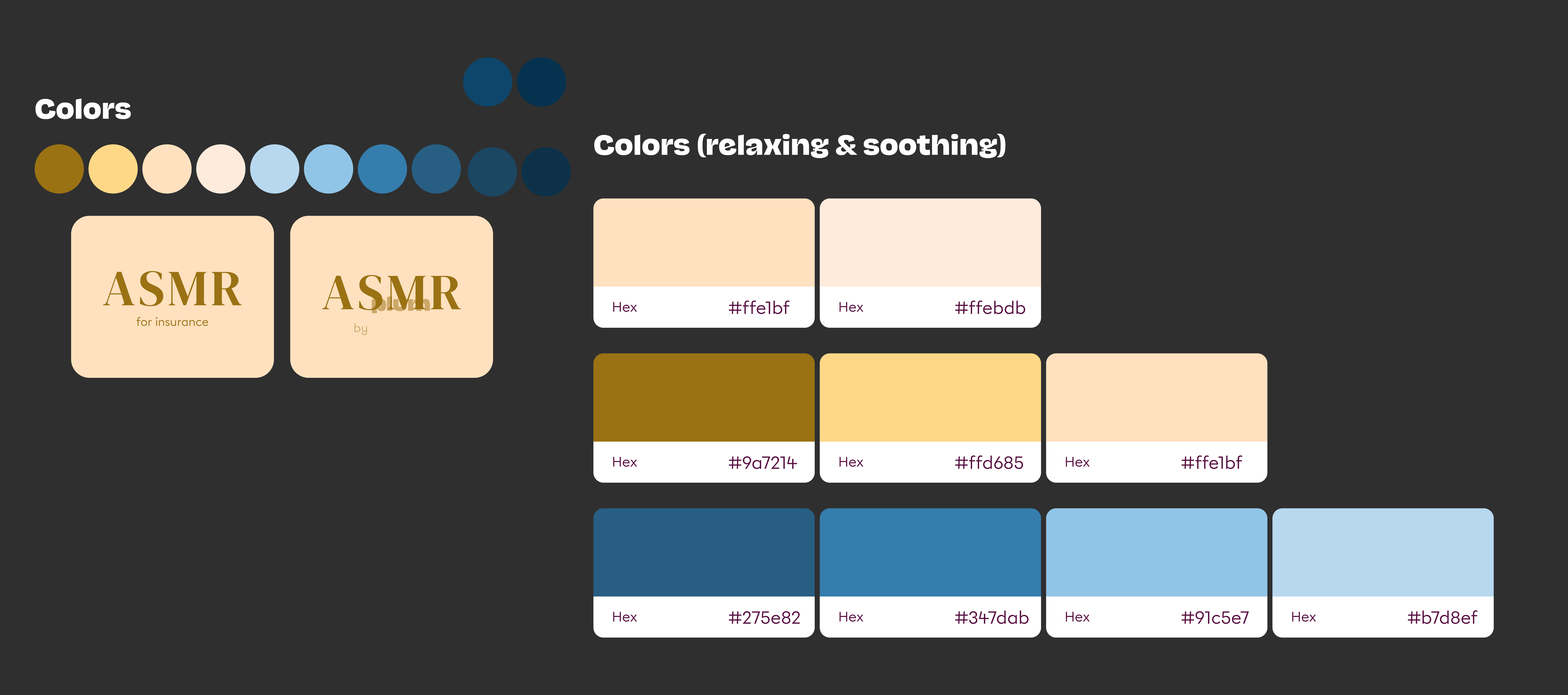 Branding process, refining the ASMR by Plum visual system