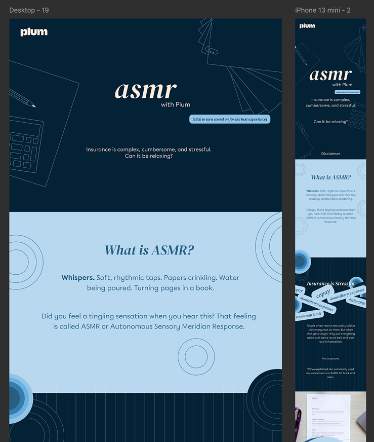 Final ASMR experience on desktop and mobile, including the What is ASMR section