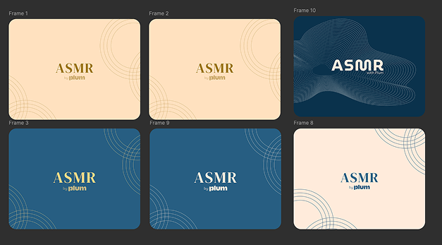 ASMR by Plum logo explorations across color variations